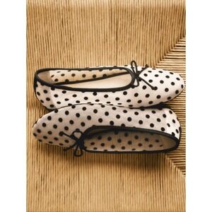 No Boundaries Mesh Ballet Flats Polka Dot Black White Size 10 New NWT